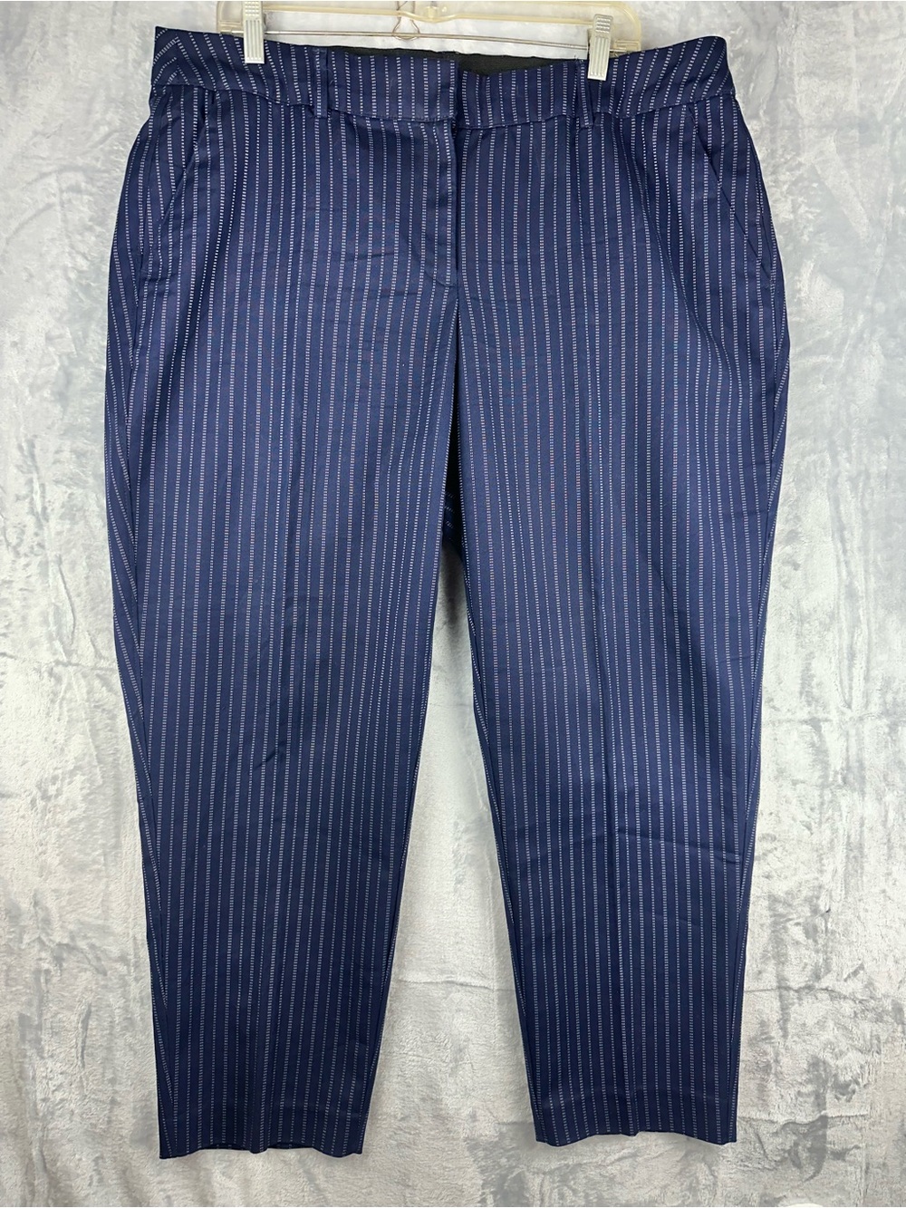 Lane Bryant The Ashley  Dress Pants Navy Blue Pinstripe Comfort Waist  Size 18